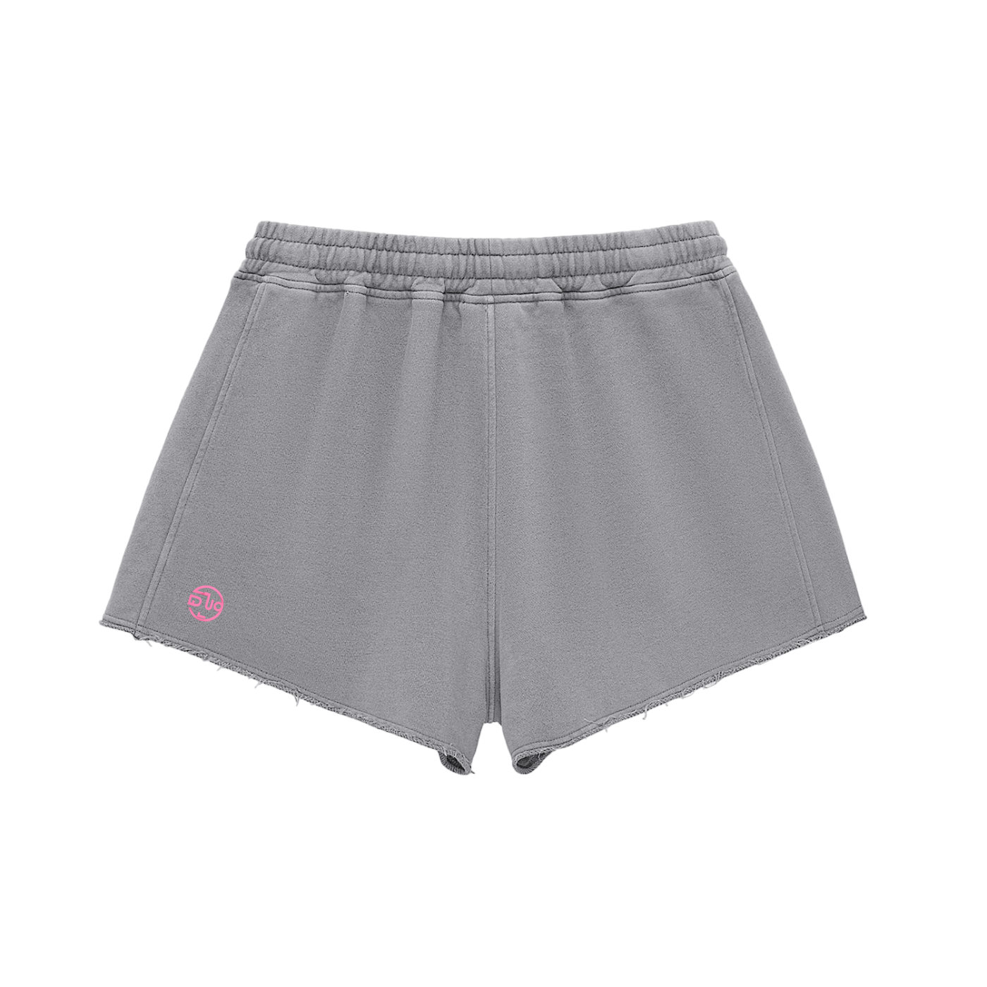Snow Washed Raw Edge Drawstring Shorts