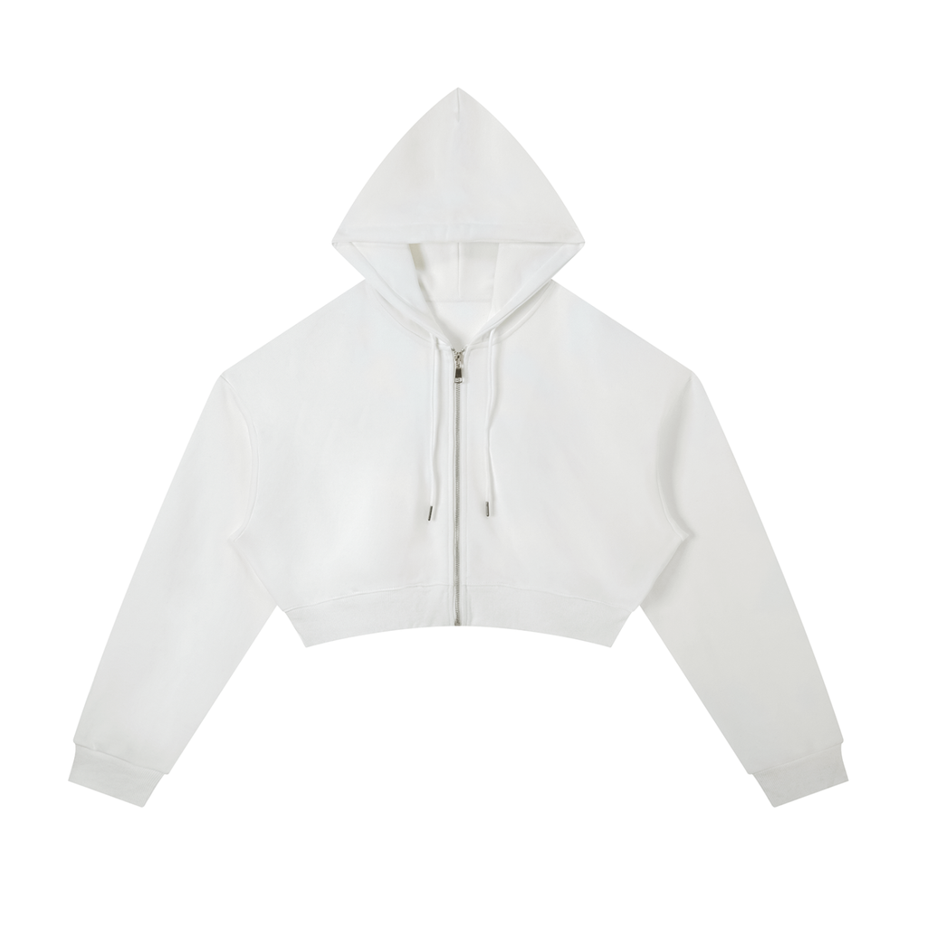 Essential Cropped Zip-Up Hoodie