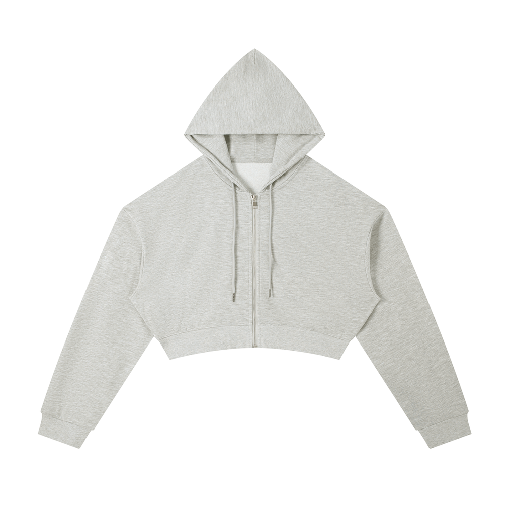 Essential Cropped Zip-Up Hoodie